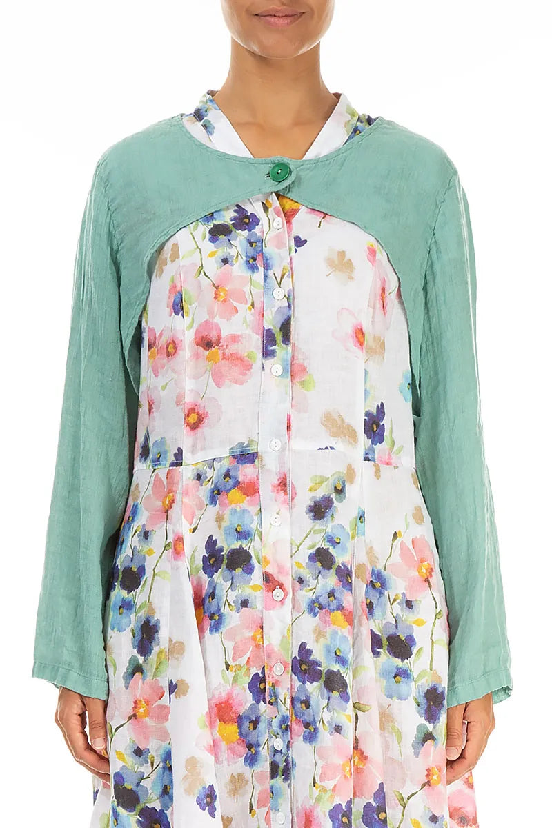 Mint Gauze Linen Overlay Jacket 1