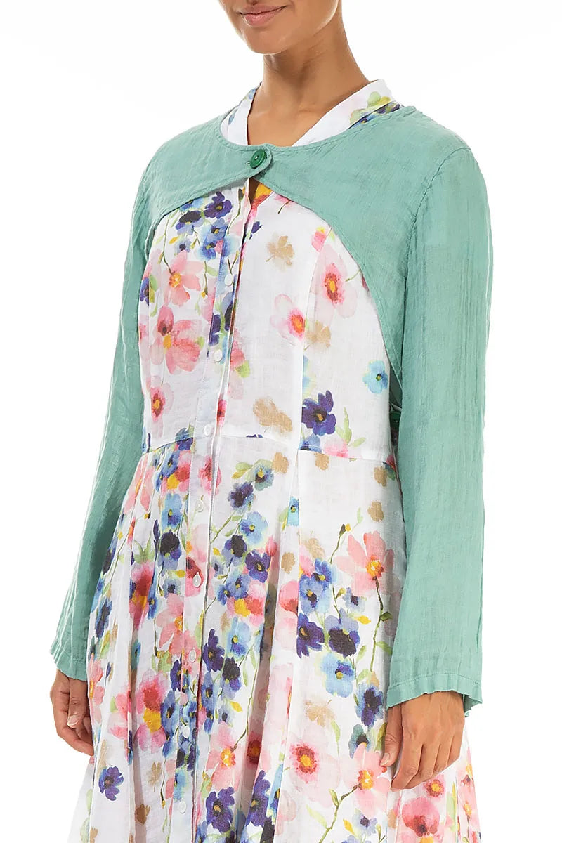 Mint Gauze Linen Overlay Jacket 3