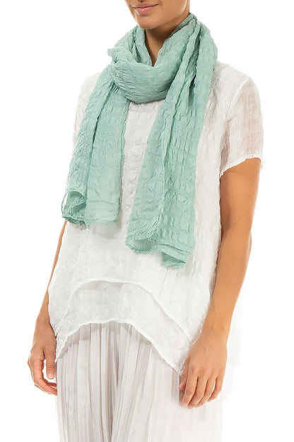 Mint Light Textured Silk Scarf 3