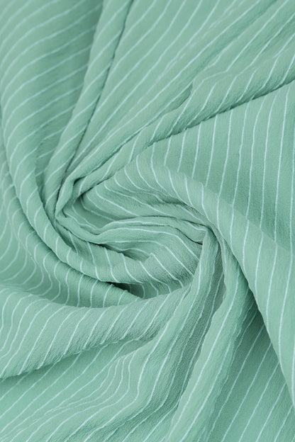 Mint Stripy Silk Viscose Scarf 4