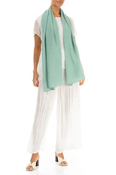 Mint Stripy Silk Viscose Scarf 2