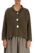 Moss Brown Alpaca Wool Cardigan 1