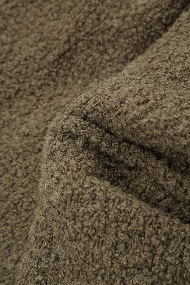 Moss Brown Alpaca Wool Infinity Scarf 7