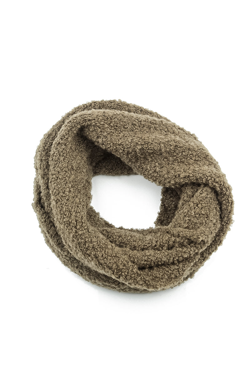 Moss Brown Alpaca Wool Infinity Scarf 5