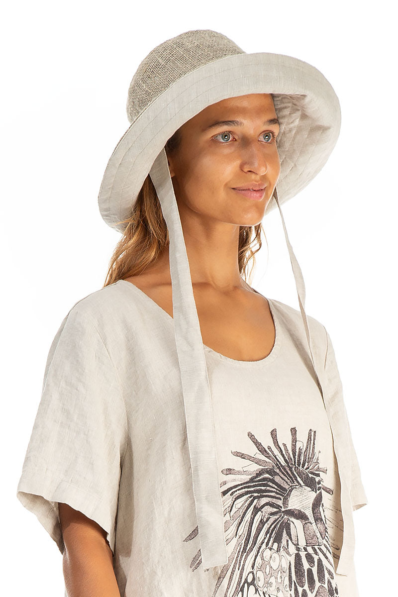 Natural Handwoven Linen Bucket Hat 3