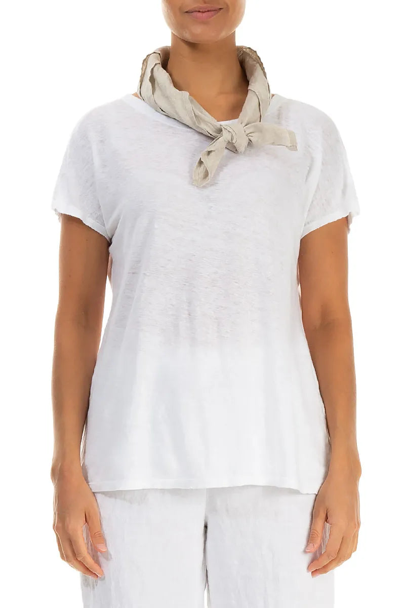 Natural Linen Square Scarf 1
