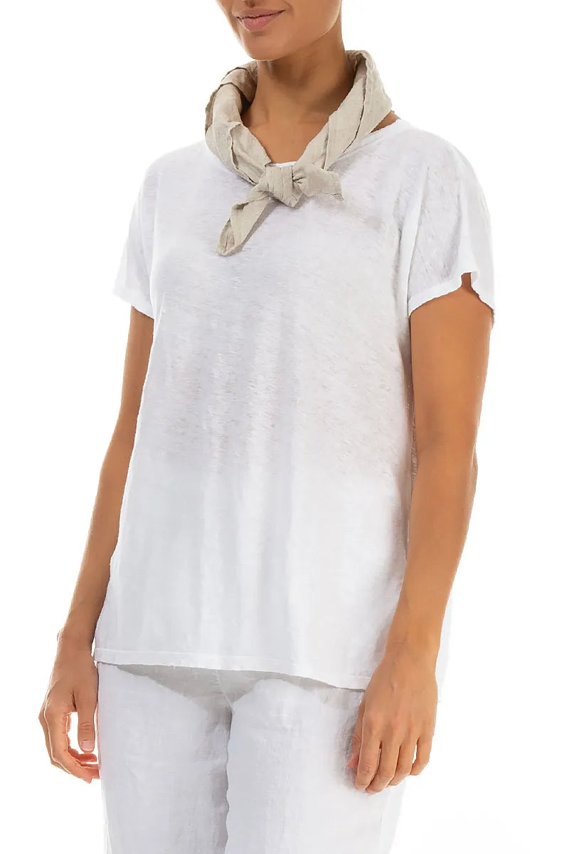 Natural Linen Square Scarf 3