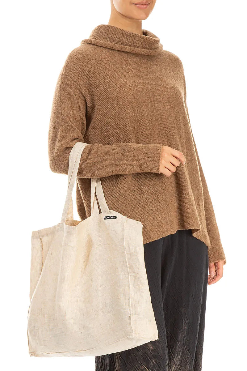 Natural Mélange Linen Tote Bag 1