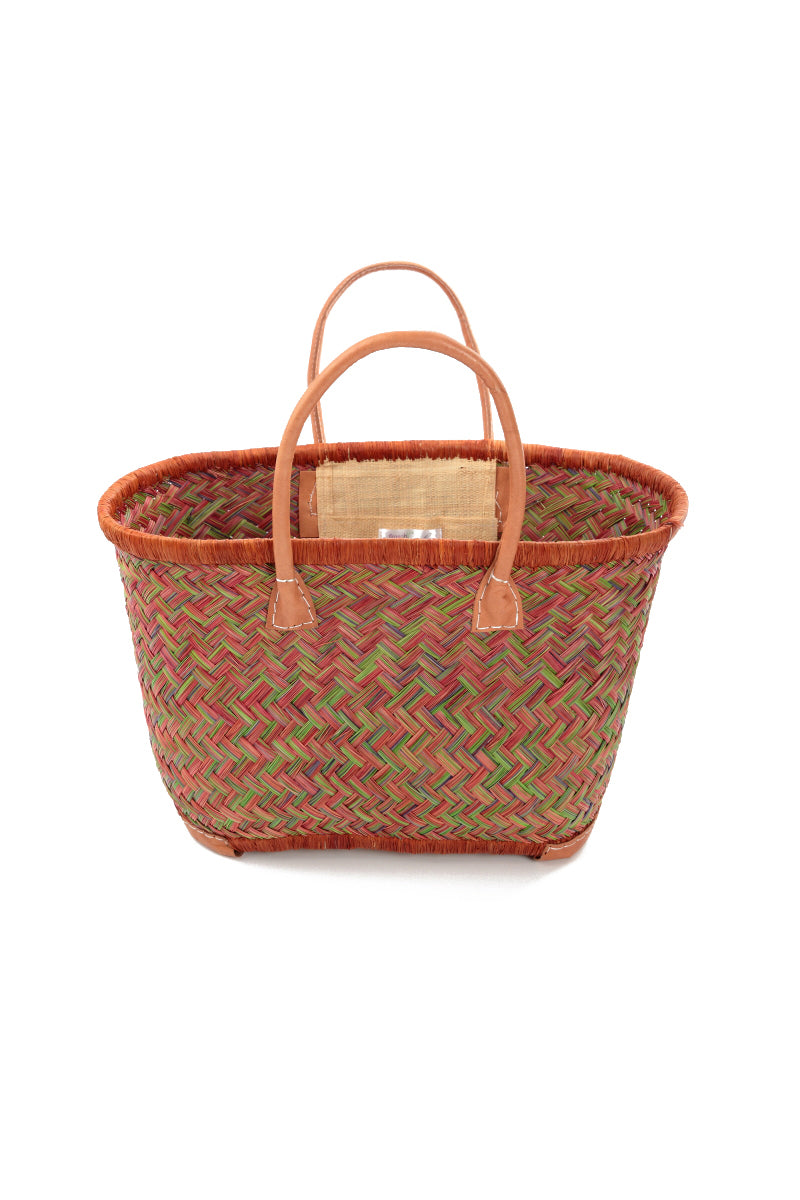 Natural Mini Burnt Orange French Market Basket 1