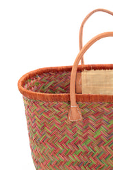 Natural Mini Burnt Orange French Market Basket 2