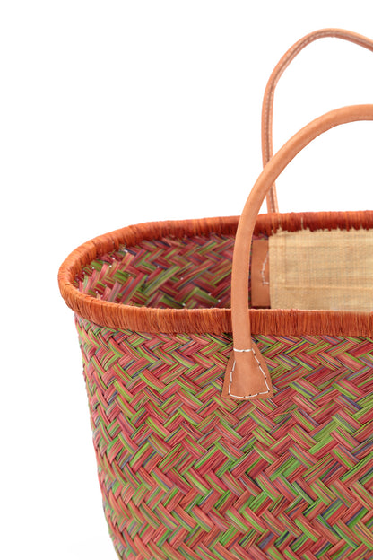 Natural Mini Burnt Orange French Market Basket 2