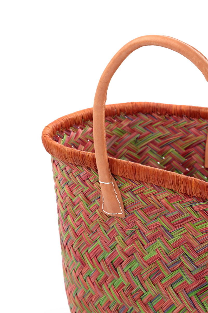 Natural Mini Burnt Orange French Market Basket 4