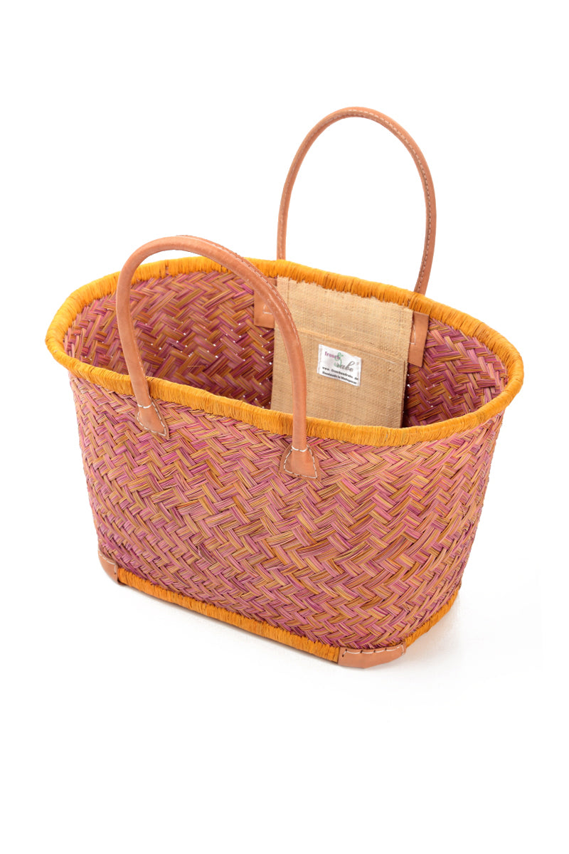 Natural Mini Peach French Market Basket 1