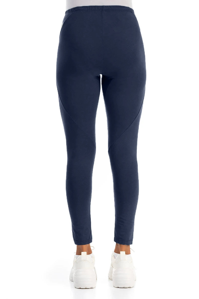 Leggings aus Baumwolle in Marineblau