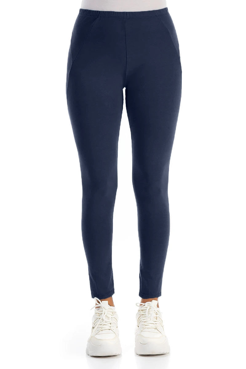 Leggings aus Baumwolle in Marineblau