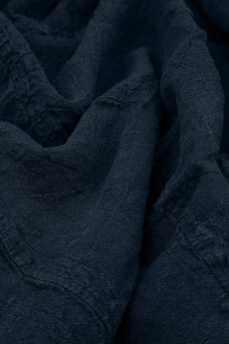 Midnight Blue Patterned Linen Pinafore Dress 5
