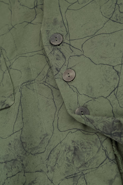 Notched Collar Forest Mist Cotton Jacket 5