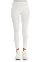 Off White Cotton Leggings 1