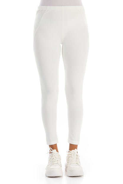 Off White Cotton Leggings 1