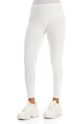 Off White Cotton Leggings 3