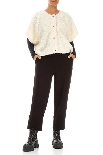 Off White Teddy Cotton Gilet 4