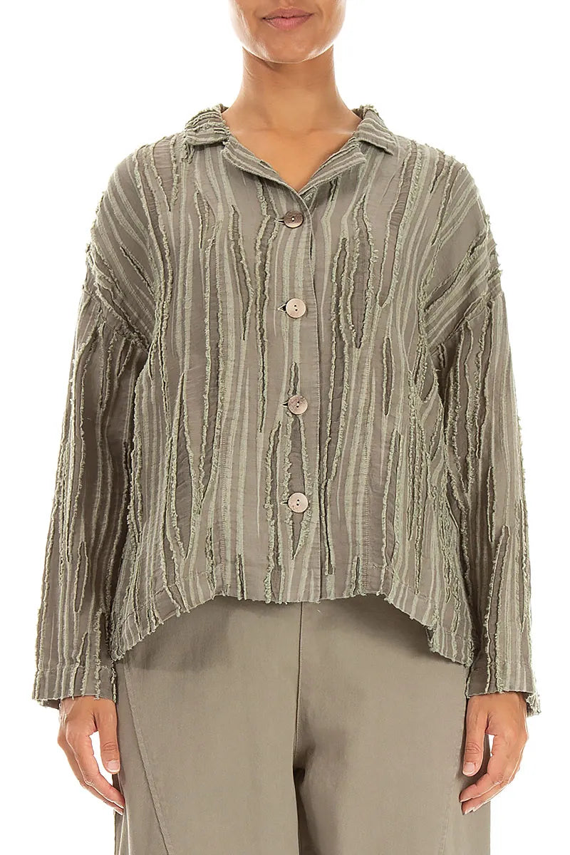 Olive Fray Weave Jacket