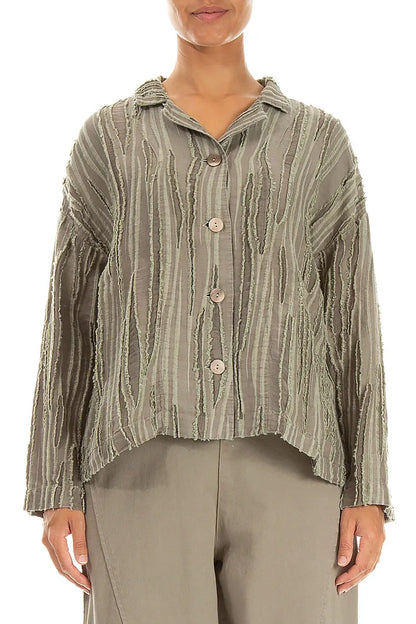 Olive Fray Weave Jacket