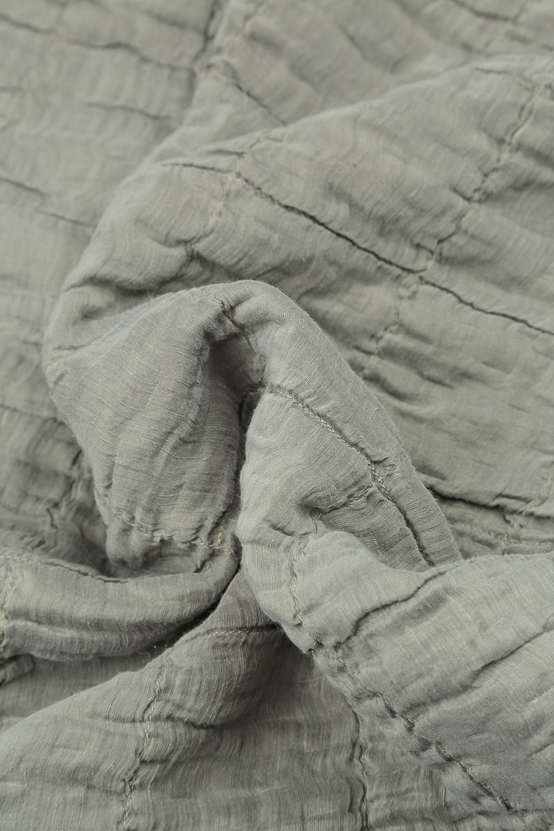 Olive Grey Pleated Silk Linen Trousers