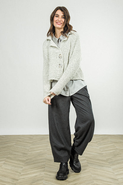 Olive Grey Silk Shirt