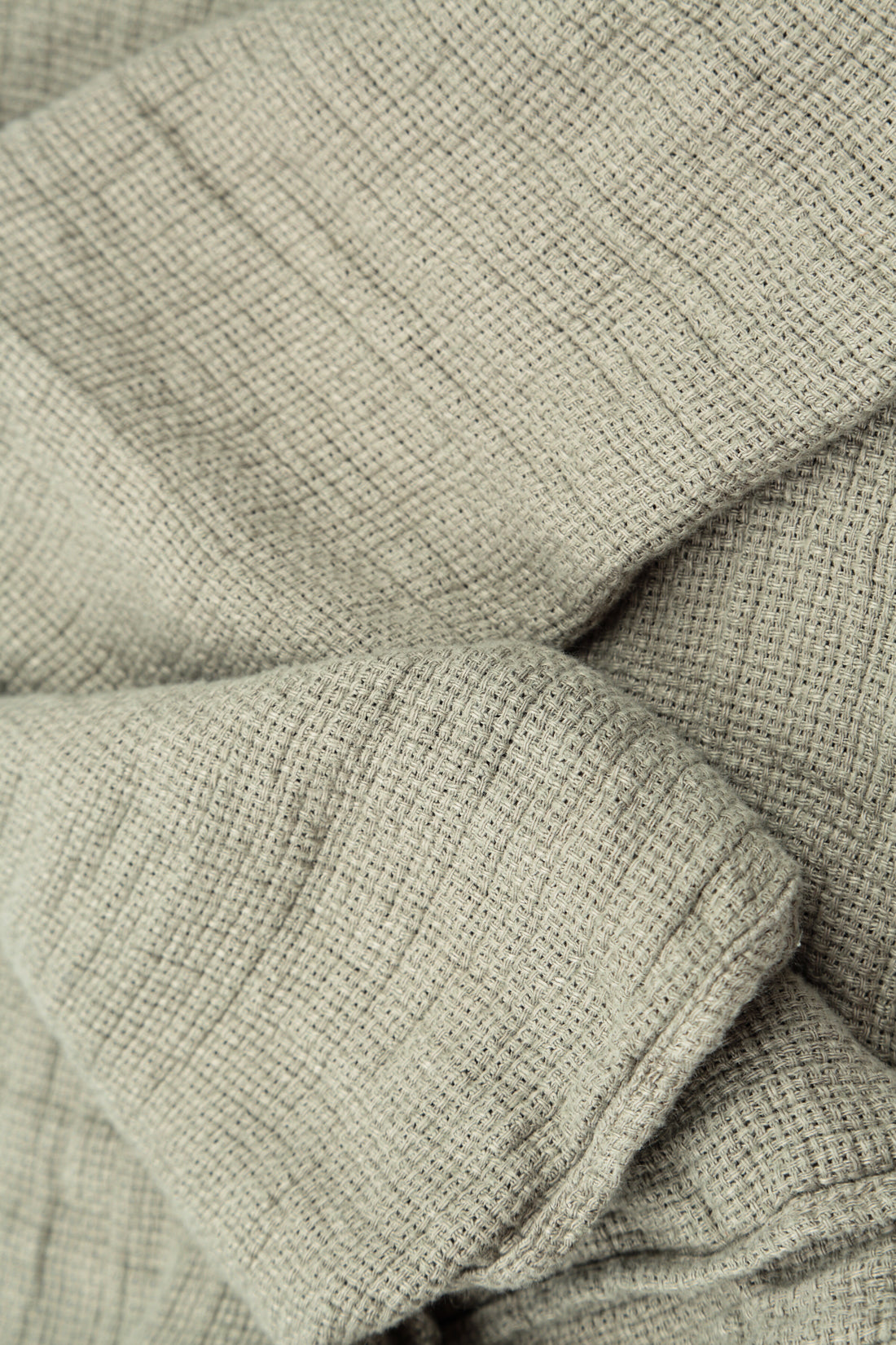 Olive Grey Textured Linen Scarf 4