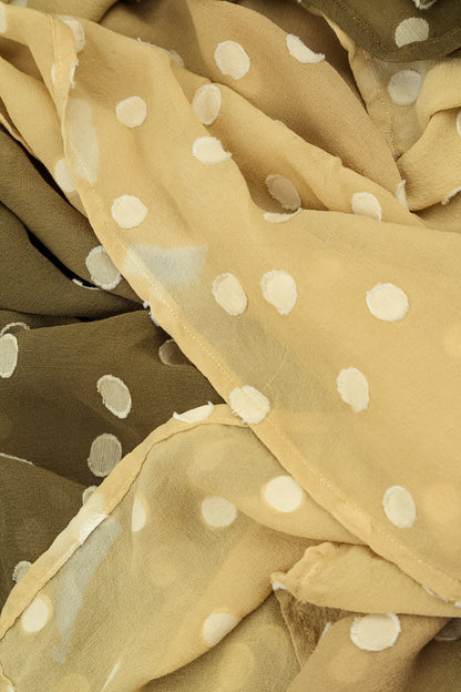 Olive Light Dotty Ombre Silk Scarf 5
