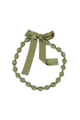 Olive Silk Bead Necklace 4