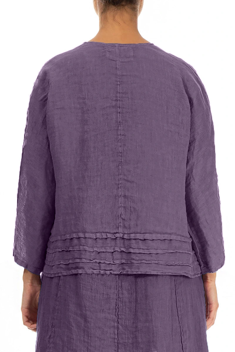 Open Amethyst Gauze Linen Jacket