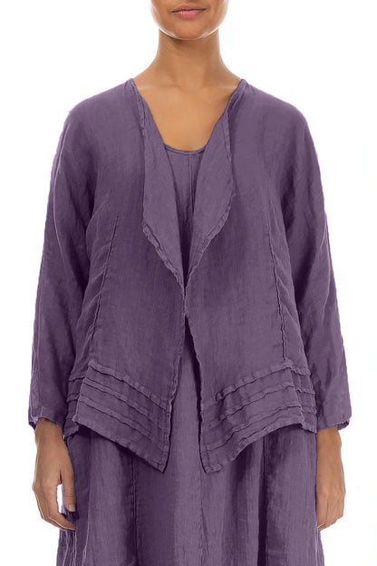 Open Amethyst Gauze Linen Jacket