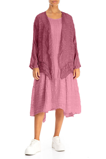 Open Antique Ruby Textured Silk Jacket