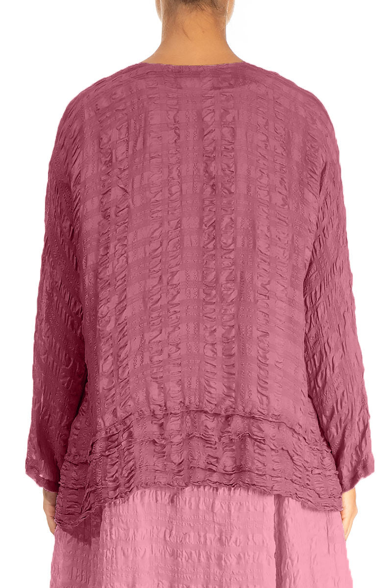 Open Antique Ruby Textured Silk Jacket