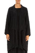 Open Black Circle Silk Linen Jacket 1