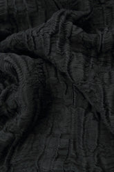 Open Black Circle Silk Linen Jacket 5