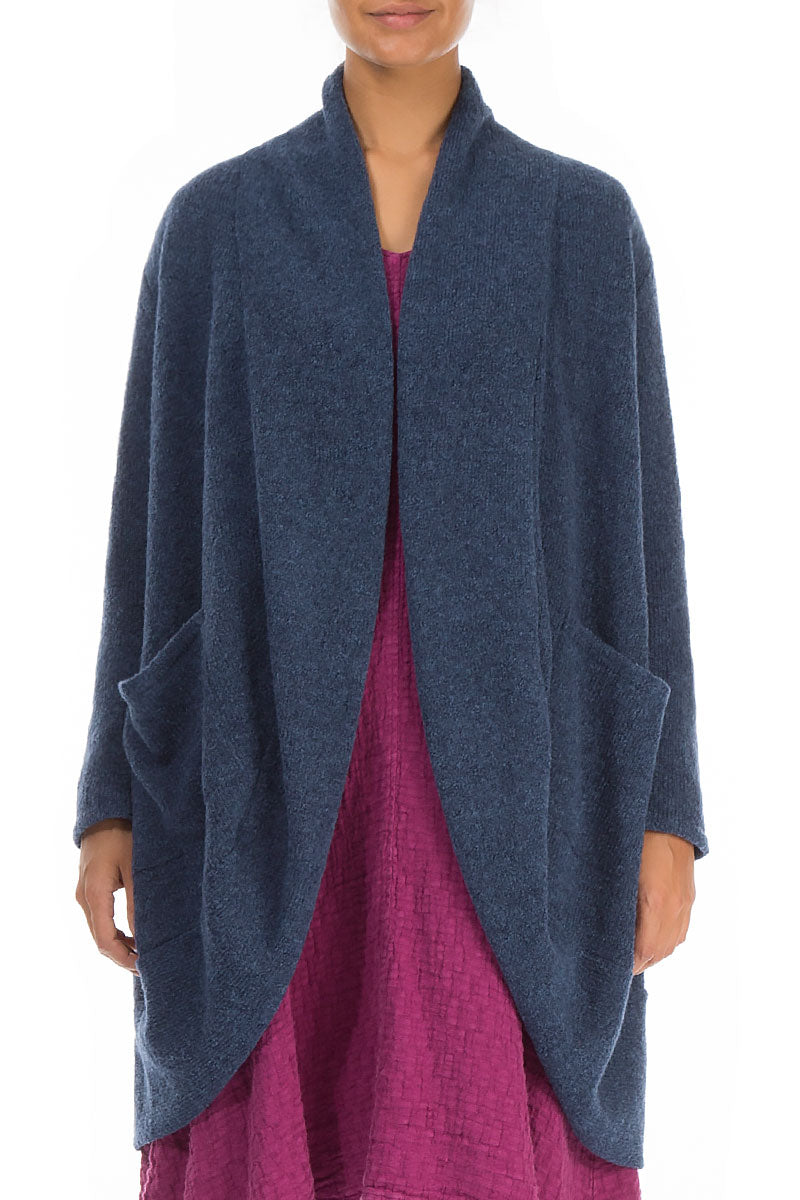 Open Blue Wool Cardigan 1