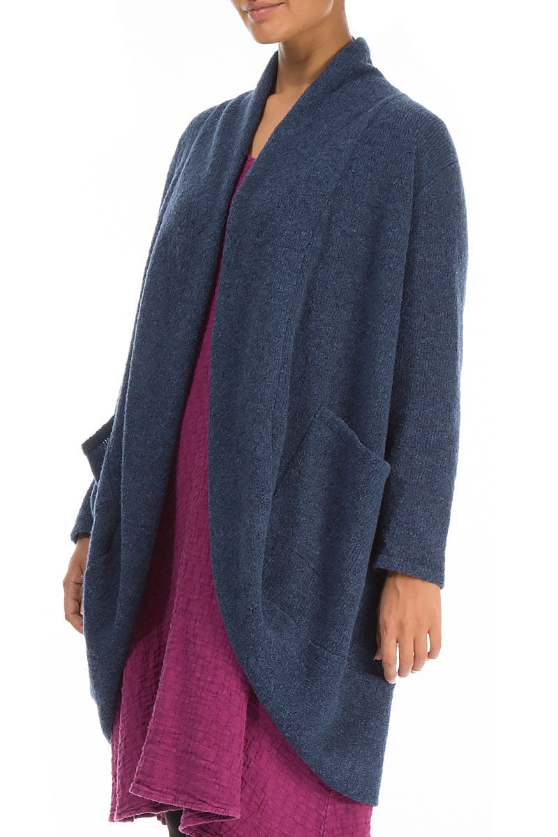 Open Blue Wool Cardigan 3