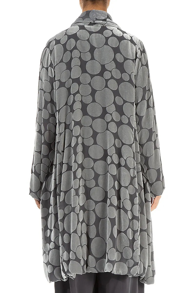 Open Devoré Bubbles Silver Silk Velvet Jacket