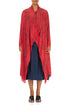 Open Feathers Poppy Red Crinkled Silk Viscose Jacket 1