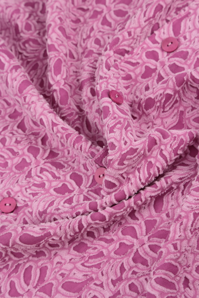Open Floral Wild Berry Silk Jacket 5