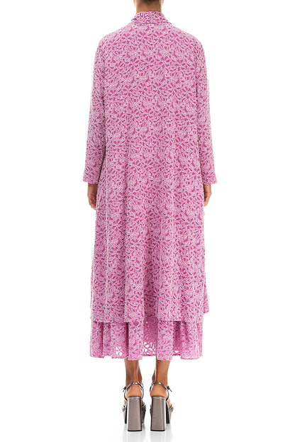 Open Floral Wild Berry Silk Jacket 2