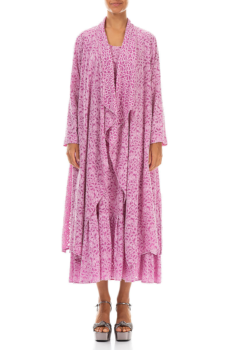 Open Floral Wild Berry Silk Jacket 1