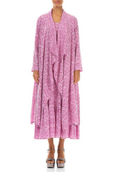 Open Floral Wild Berry Silk Jacket 1