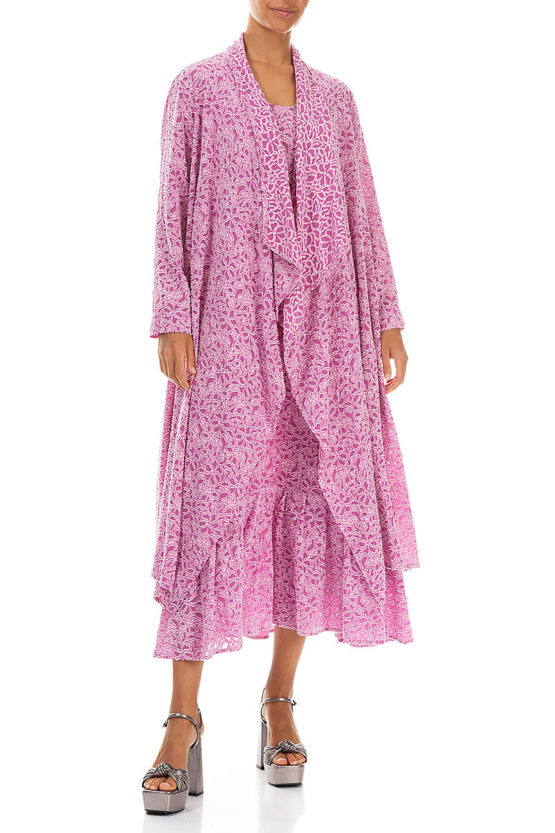 Open Floral Wild Berry Silk Jacket 3