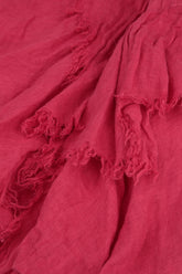 Open Fringed Raspberry Linen Jacket 5