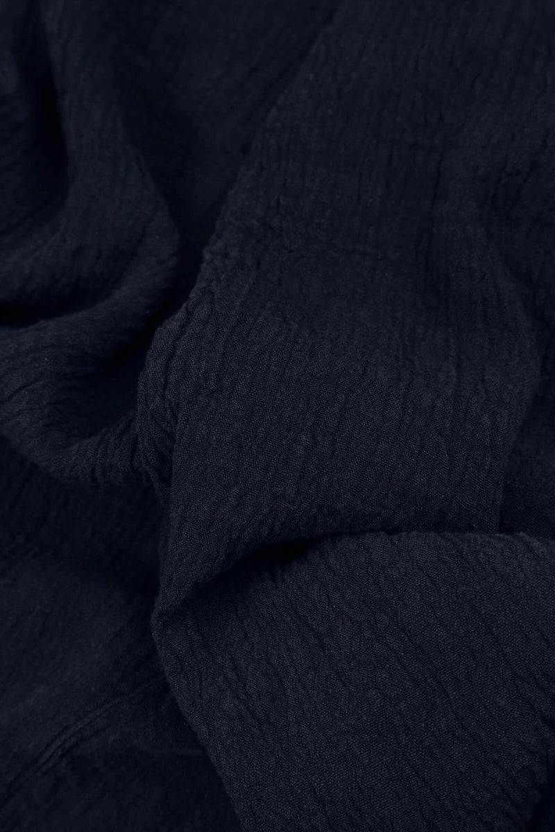 Open Front Navy Linen Viscose Jacket 5