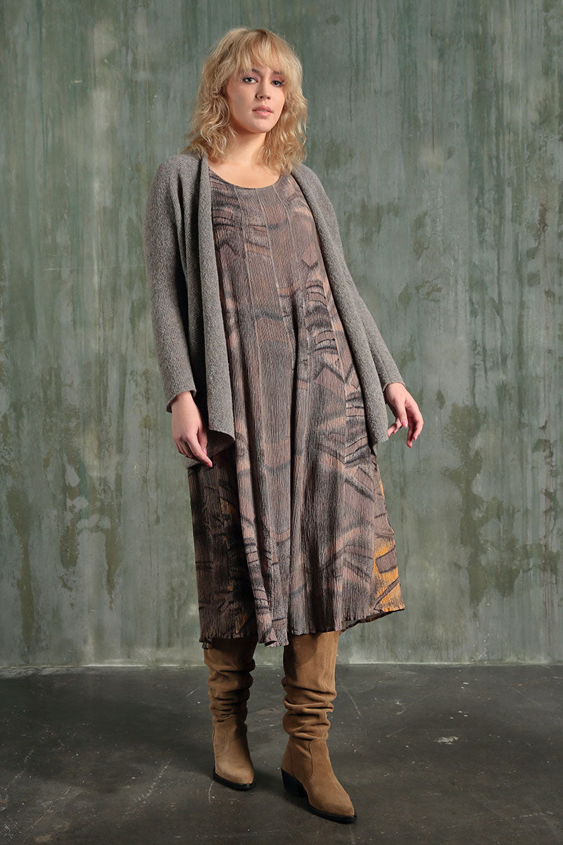 Open Light Brown Wool Cardigan 5